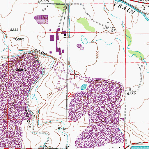 Topographic Map of Foothills Inlet Ditch, CO