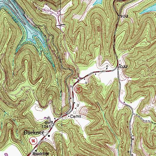 Topographic Map of League Chapel Cemetery, TN