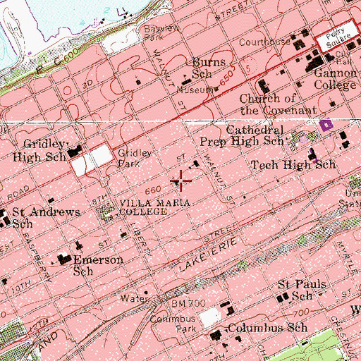 Topographic Map of First Christian Church, PA
