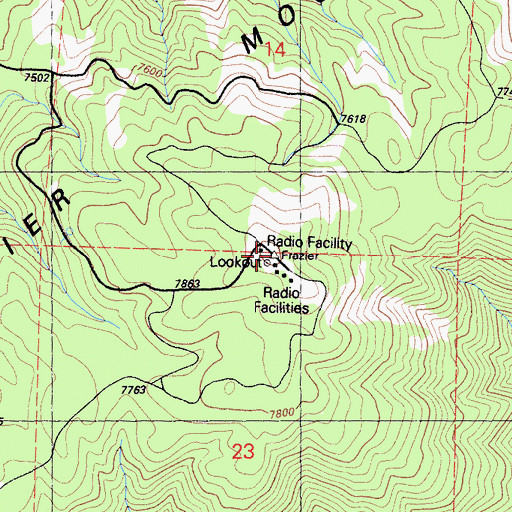 Topographic Map of Frazier Mountain, CA