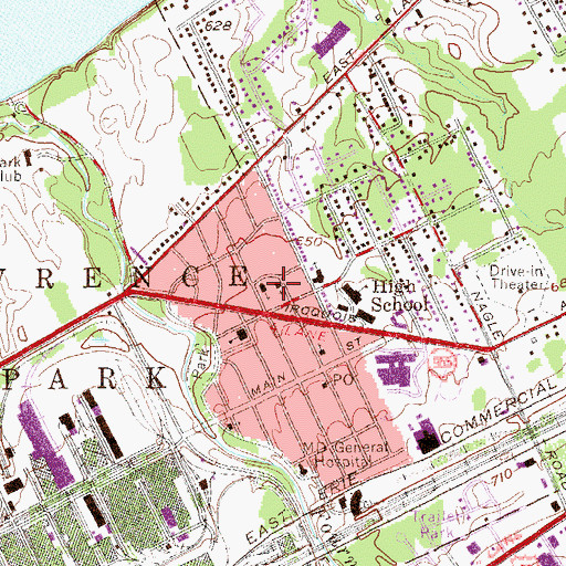 Topographic Map of Saint Mary's Episcopal Church, PA