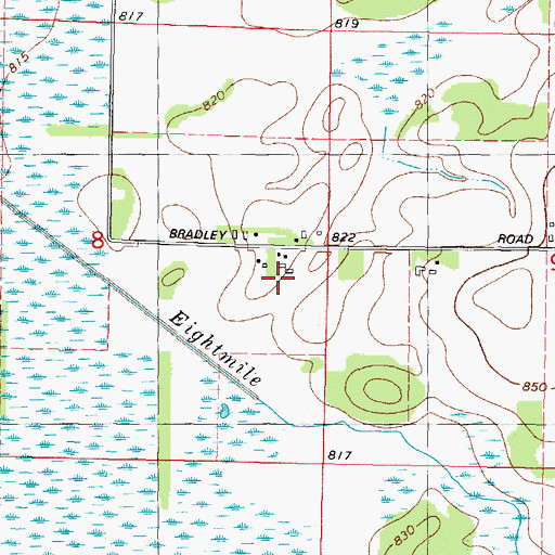 Topographic Map of Bradley Farm, WI
