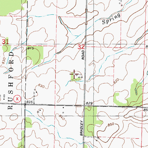 Topographic Map of Davis Farms, WI