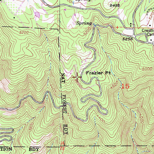 Topographic Map of Frazier Point, CA