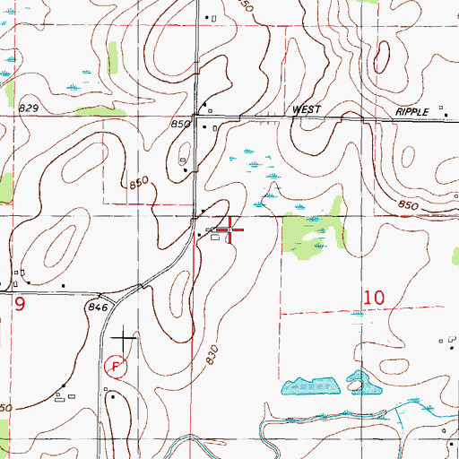Topographic Map of Fisher Farms, WI