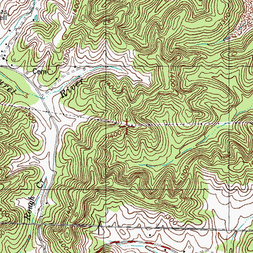 Topographic Map of Zacata Post Office (historical), KY