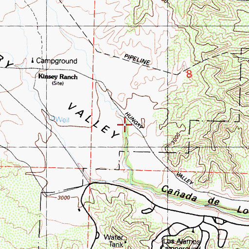 Topographic Map of Freeman Canyon, CA