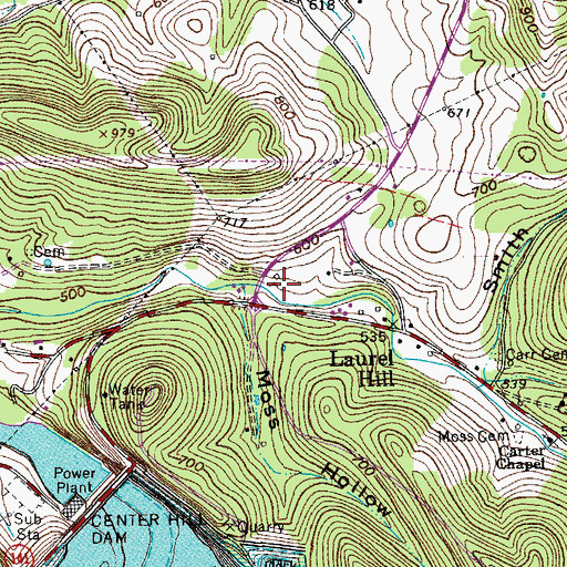 Topographic Map of Mitchell Cemetery, TN