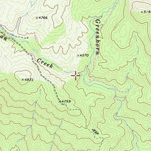 Topographic Map of Freeman Creek, CA