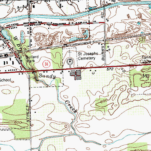 Topographic Map of Touhey Farms, NY