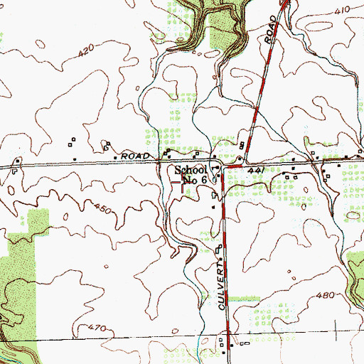 Topographic Map of Giltner Farms, NY