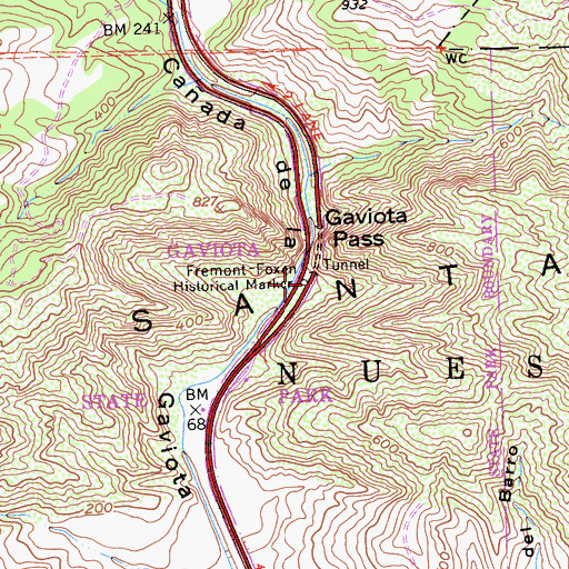 Topographic Map of Fremont Foxon Historical Marker, CA