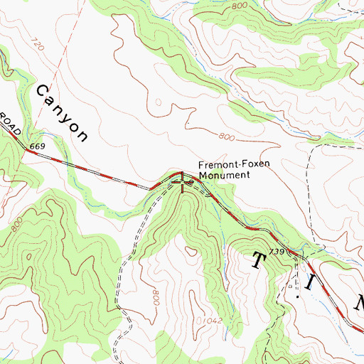 Topographic Map of Fremont-Foxen Monument, CA
