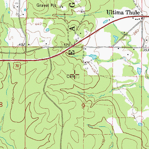 Topographic Map of Harris Mill Cemetery, OK