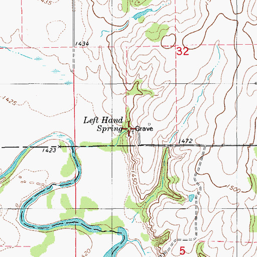 Topographic Map of Jesse Chisholm Grave Site, OK