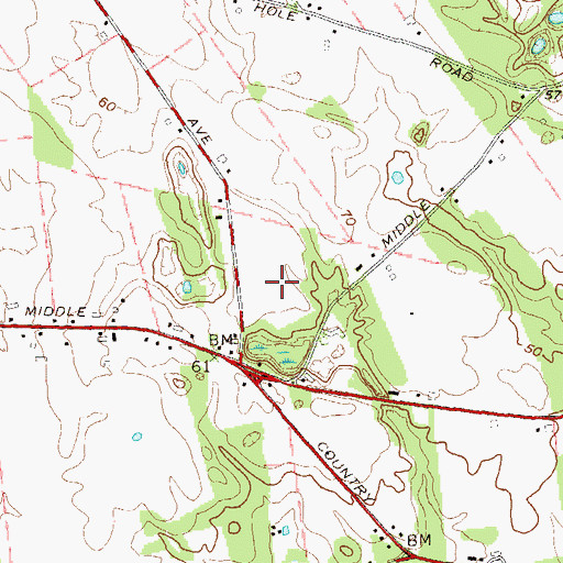 Topographic Map of Calverton Pit, NY