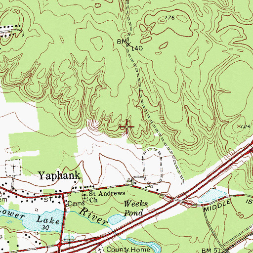Topographic Map of Middle Island Pit, NY