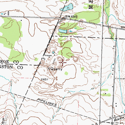Topographic Map of Rochester Quarry, NY
