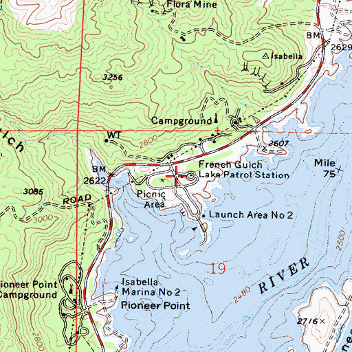Topographic Map of French Gulch Lake Patrol Station, CA