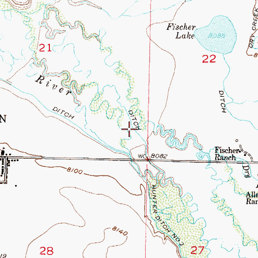 Topographic Map of George Ward Ditch, CO