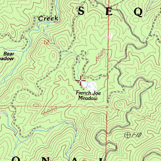Topographic Map of French Joe Meadow, CA