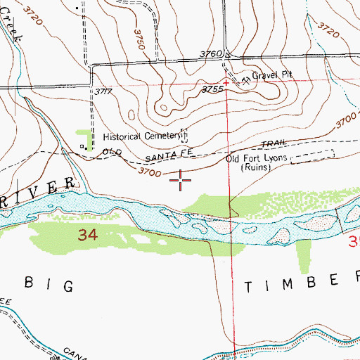 Topographic Map of Graveyard Ditch, CO