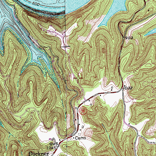 Topographic Map of Pedigo Cemetery, TN