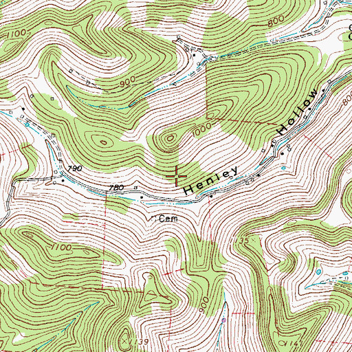 Topographic Map of Scott Cemetery, TN