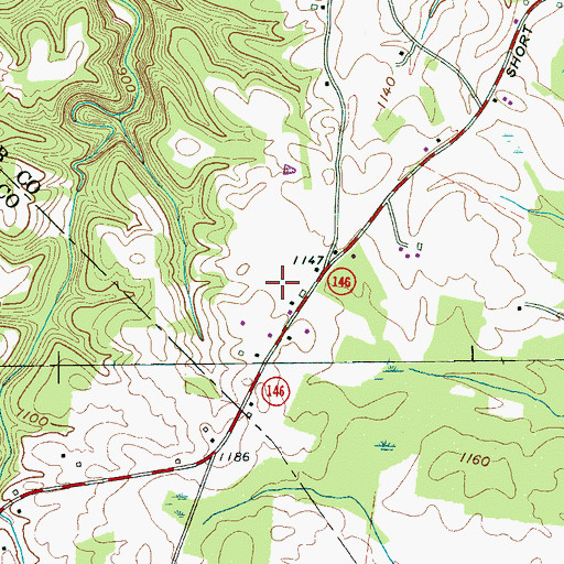 Topographic Map of Smithson Cemetery, TN