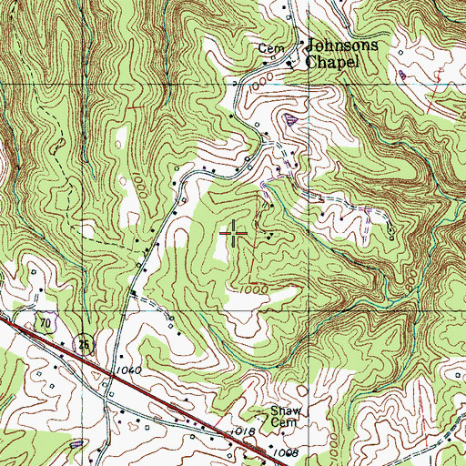 Topographic Map of Steele Cemetery, TN