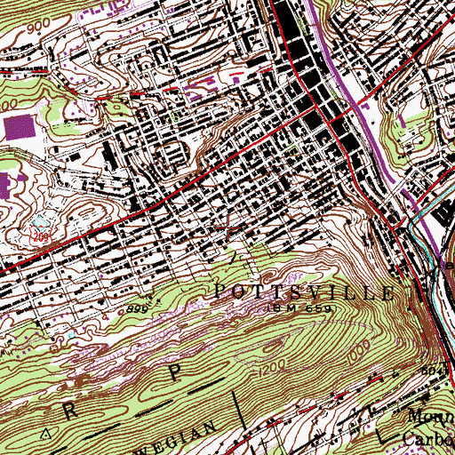 Topographic Map of Gillingham Charter School, PA