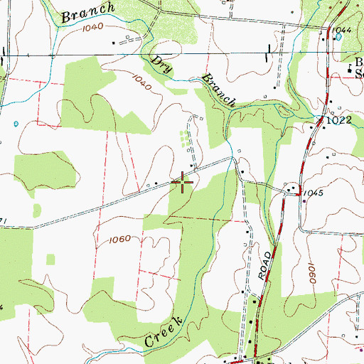 Topographic Map of Ward Cemetery, TN