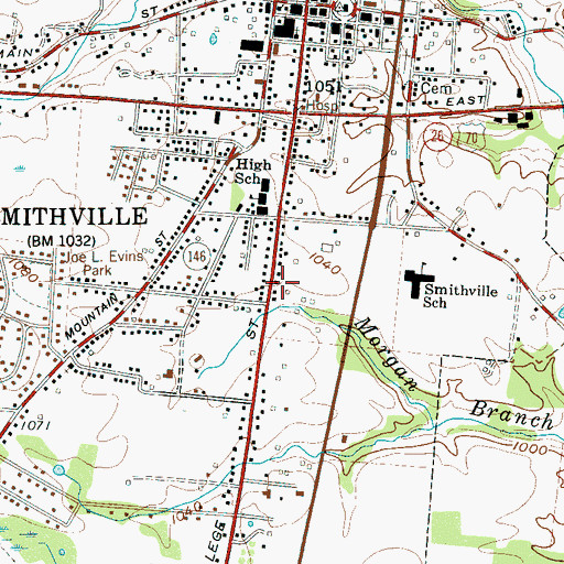 Topographic Map of Wright Cemetery, TN