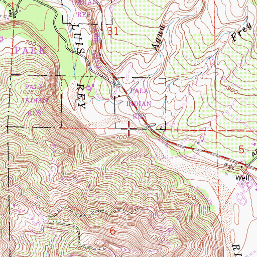 Topographic Map of Frey Creek, CA