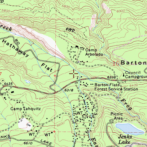Topographic Map of Frog Creek, CA
