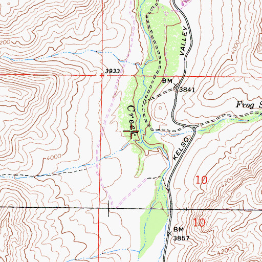 Topographic Map of Frog Creek, CA