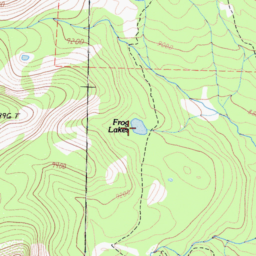 Topographic Map of Frog Lakes, CA