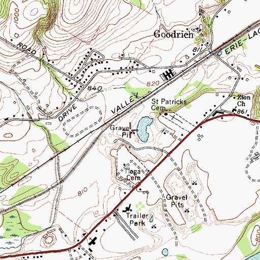 Topographic Map of Owego Pit, NY