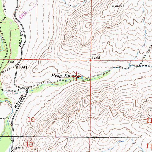 Topographic Map of Frog Spring, CA