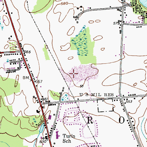 Topographic Map of Sly Hill Pit Number 7 (historical), NY