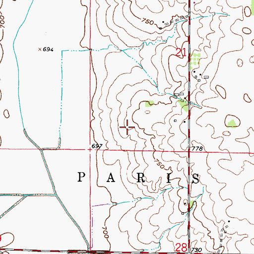 Topographic Map of Edquist Farms, WI