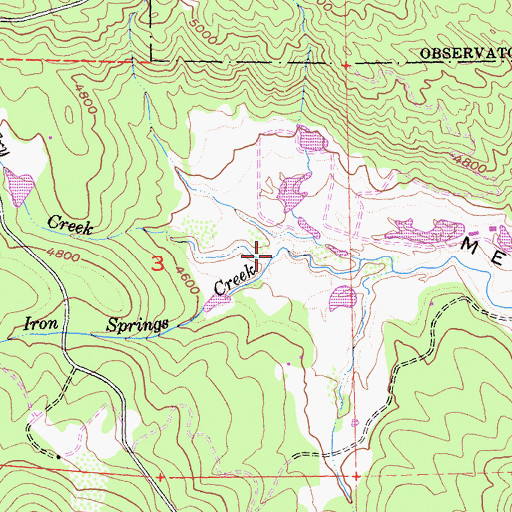 Topographic Map of Fry Creek, CA