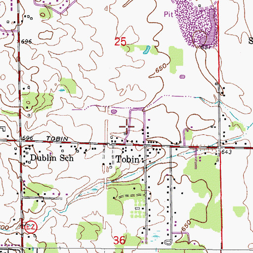 Topographic Map of Stiles Farms, WI