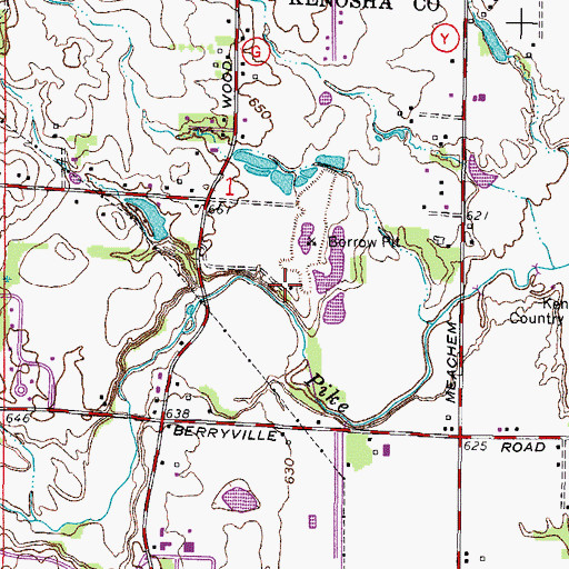 Topographic Map of Spring Valley Ranch, WI