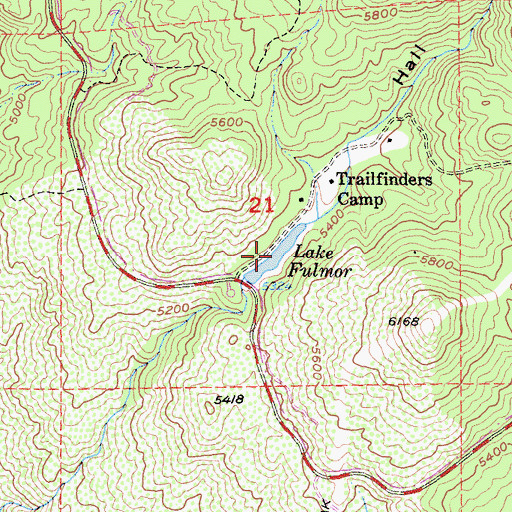 Topographic Map of Lake Fulmor, CA