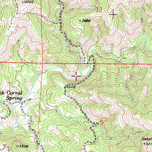 Topographic Map of Fulton Creek, CA