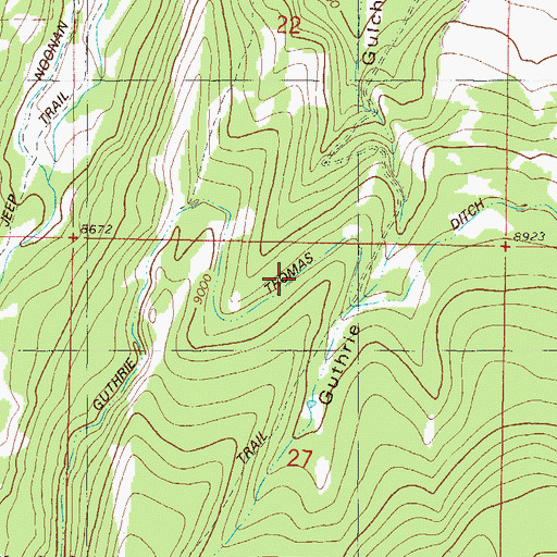 Topographic Map of Guthrie Thomas Ditch, CO