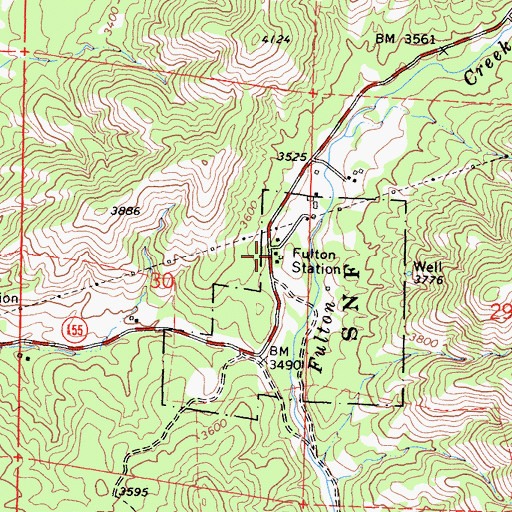 Topographic Map of Fulton Station, CA