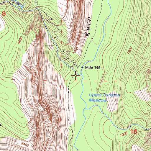 Topographic Map of Funston Creek, CA