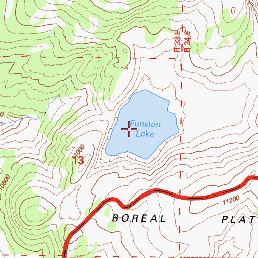 Topographic Map of Funston Lake, CA